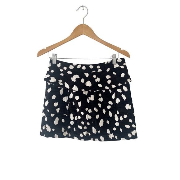 Adam Lippes Black White Spotted Pattern Jacquard Mini Skirt‎ - Picture 3 of 9